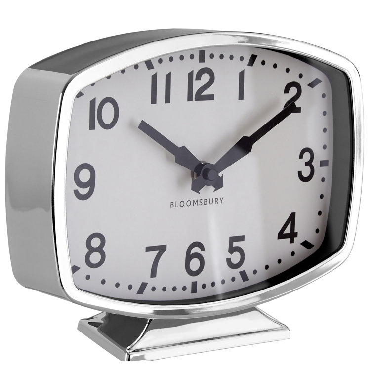 Metro Lane Analog Metal Quartz Tabletop Clock in Chrome Wayfair.ie